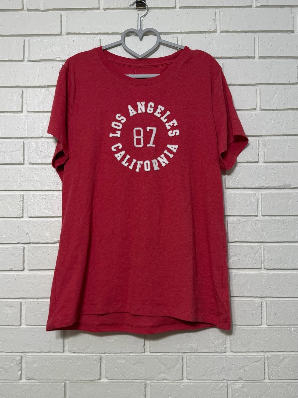 NWT Aeropostale Los Angeles 87 Appliqué Graphic Tee Red XXL